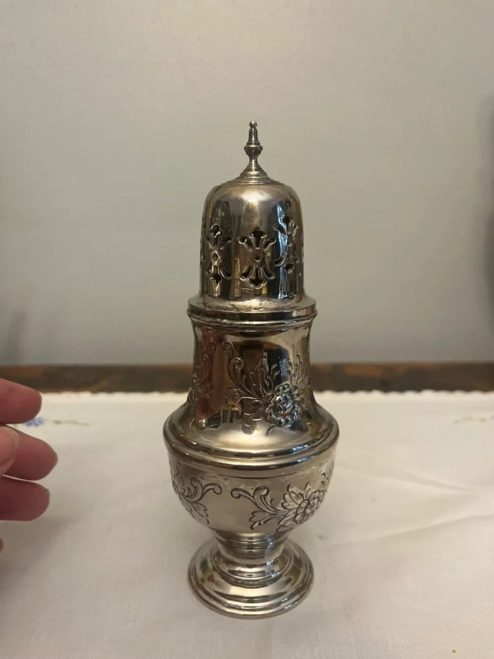 Vintage Primrose Silver Plate Sugar Caster Muffineer – Ornate Floral Pierced Top